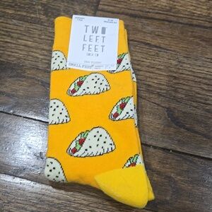 Two Left Feet Yellow Taco Socks Taco Tuesday NWT